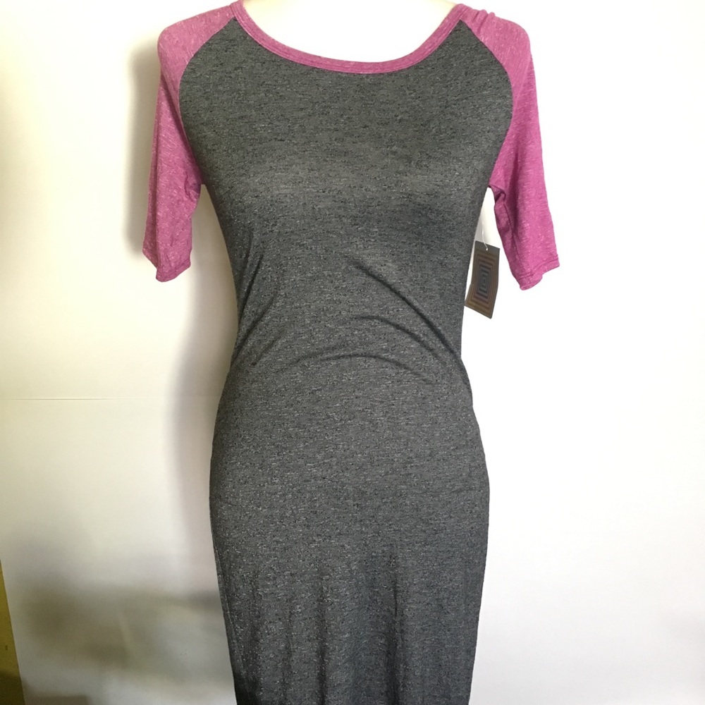 Lularoe Julia Grey Purple Colorblock